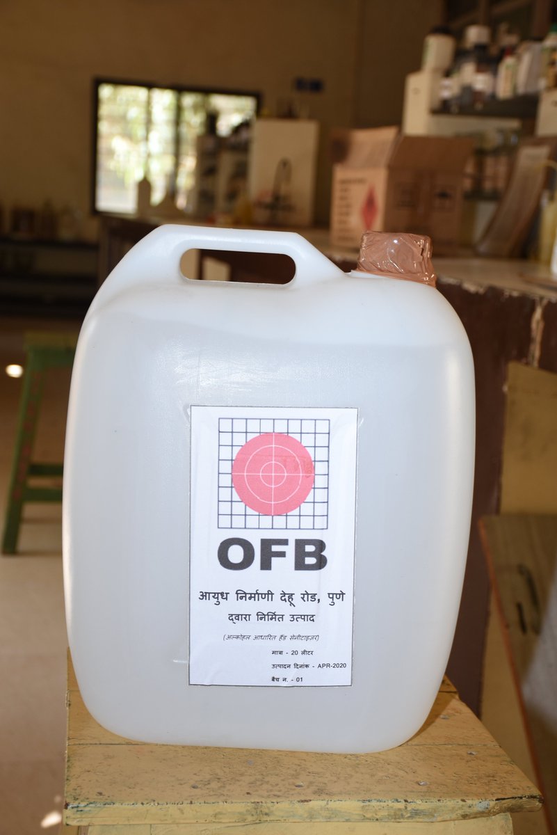 PROOFDR2's tweet photo. Hand Sanitizers  Manufactured and issued by Ordnance Factory Dehuroad to DRM Pune Central Railway https://t.co/MaPttDIyvb