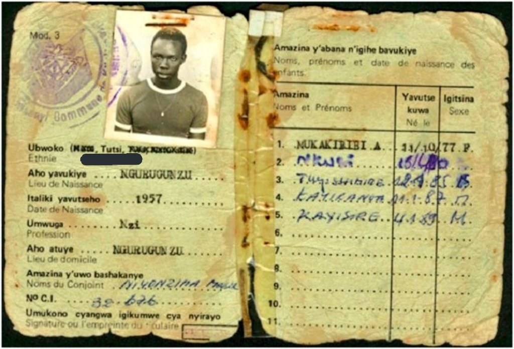 In the case of Rwanda, physical attributes and ID cards became the identifying symbols of who was who.Symbolization also works in the opposite direction, giving the oppressing group a standard or banner of their "cause" to rally under. Such was the case of the Nazi Swastika