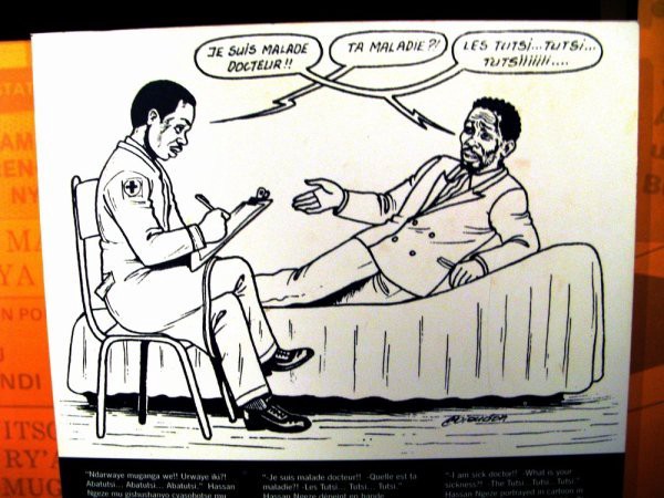 In Rwanda, the RTLM radio and newspapers like Kangura were used to portray Tutsi as snakes and cockroaches, bloodthirsty and untrustworthy fiends, and much much more.In a society not known for its drawing prowess, caricature took on a whole new meaning