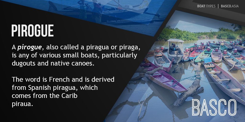 Pirogue does not refer to a specific kind of boat but is a generic term for small native boats in regions once colonized by France and Spain, particularly dugouts made from a single log. #boattypes
