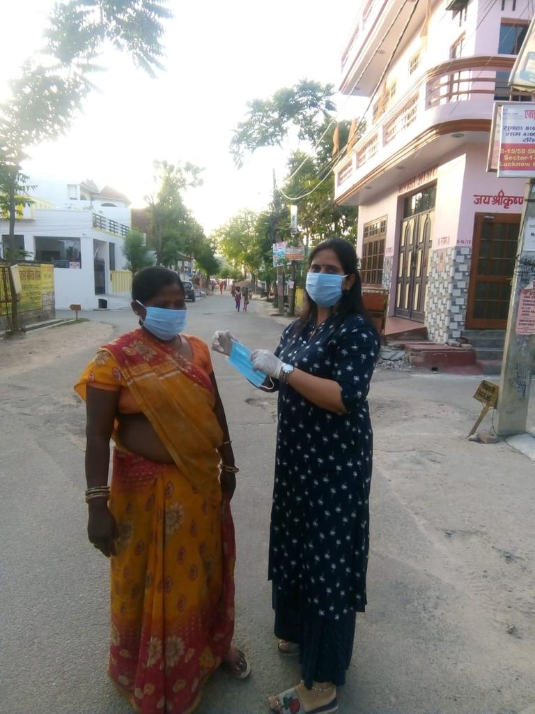 Distributing masks....