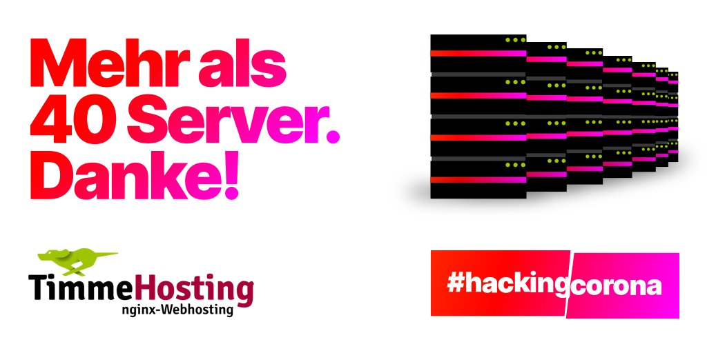 hackingcorona's tweet photo. Danke @timmehosting - Mehr als 40 Server von Euch arbeiten daran, den Code des Virus zu knacken!
Werdet Teil der #HackingCorona Community und ladet euch die Software herunter: https://t.co/VmknKbaLGu und gebt die Team-Nummer 246646 an. https://t.co/OQXlHdIu3G