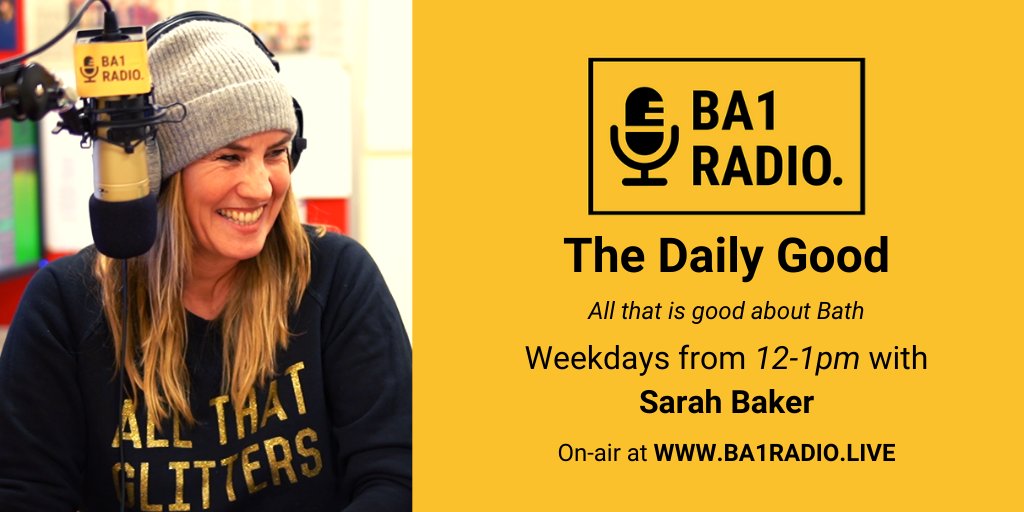 Today's show with <a href="/SarahfromBath/">𝕊𝕒𝕣𝕒𝕙 𝔹𝕒𝕜𝕖𝕣</a> features <a href="/eastofbath1/">East of Bath</a> @wegetittogether <a href="/wolfwines/">Wolf Wine</a> @indiespiritbath <a href="/BeckfordBottles/">Beckford Bottle Shop</a> <a href="/AbbeyAles/">Abbey Ales Brewery</a> <a href="/bathmarket/">Bath Farmers Market</a> <a href="/curtainup2004/">Curtain Up</a> <a href="/bathrugby/">Bath Rugby</a> @ForeverFriendsA <a href="/banes3sg/">3SG</a> <a href="/VolunteerBANES/">BaNES Community Volunteer Service</a> 

Tune in now &amp; 8pm on your #Alexa or at BA1Radio.live🎧