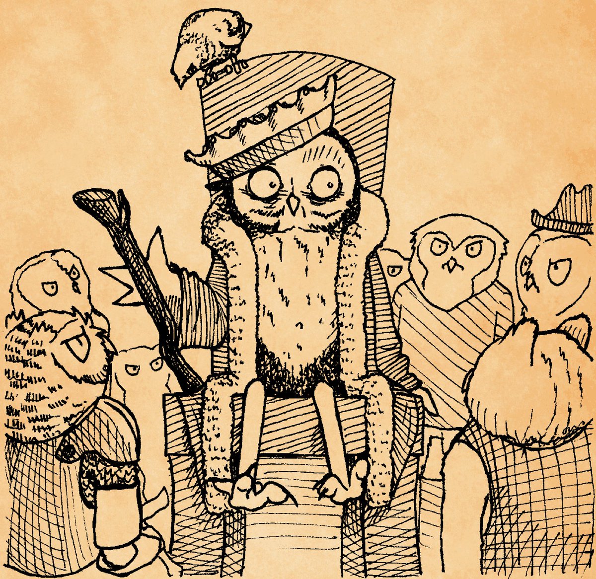 Realm of Owls first started as a random collection of comic strips that introduce many aspects of life and history of the owl people. Such as: Why is their city named Buffet? Why they catapult their postal pigeons? Who are hobos, medians and lofties? What is a Piff?