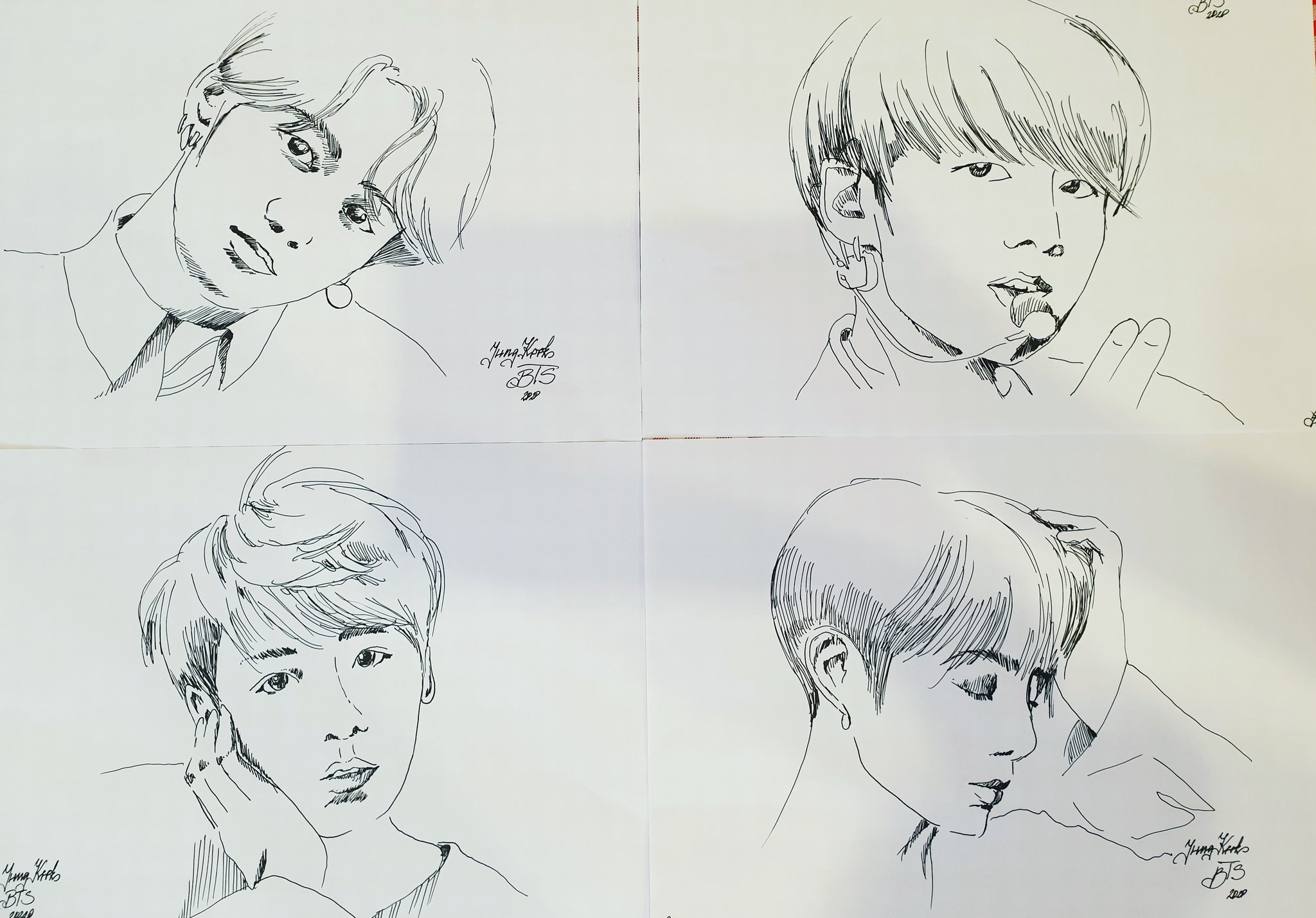 BTS JUNGKOOK Sketch  Drawing sketches Jungkook Drawings