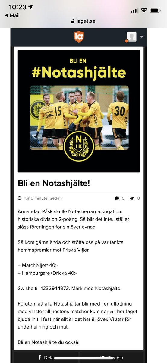 antonhedkvist's tweet photo. Stötta den lokala fotbollen. Bli en #notashjälte du också! https://t.co/bEbHyCDyrq