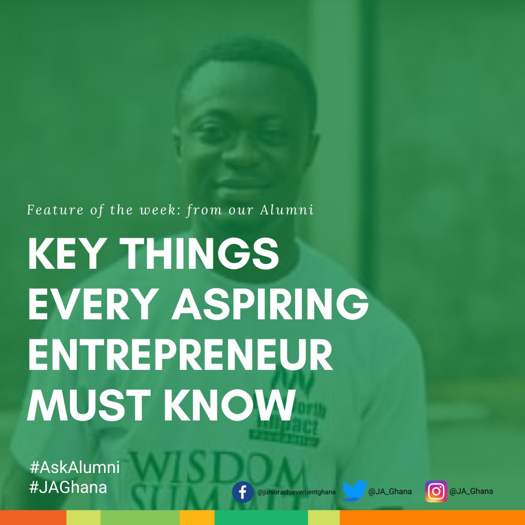 ja_ghana's tweet photo. Entrepreneurship is not a rosy ride but its worth the wins and lessons. Don't take our word for it, check out what our alumni suggest you should consider as an aspiring entrepreneur.
Do you agree?
#entrepreneurshipeducation #sdg8 #sdg4 #workreadiness #askalumni #jaghana https://t.co/UZCrFjykIN
