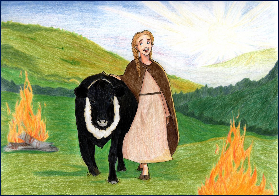 Medieval Irish farmers kept many domestic animals, but the cow was the most fundamental. Teenage women accompanied dairy cows to the summer pastures. The season began with Beltane, where the cows were walked between fires to protect them from evil influences while giving milk.