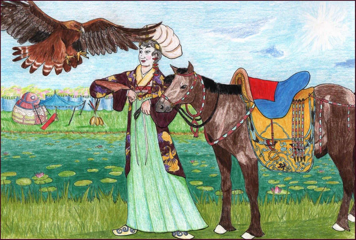 Empress Chengtian of the Liao Empire was an accomplished equestrian and hunter. She was a feared military leader who forced Korea and China into submission. The Liao nobility rode in camel-drawn carriages to their hunting grounds, where they used horses and eagles to hunt swans.