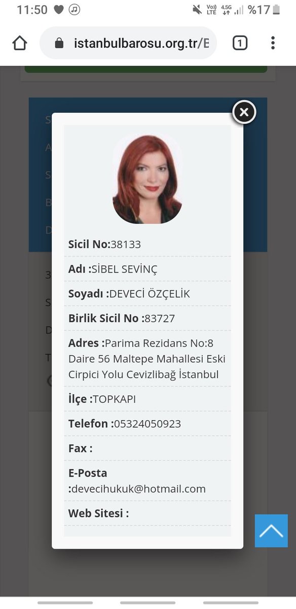 av sibelsevinc deveciozcelik no twitter smutlubm hepimizin ismi baro levhasinda acik ve herkesin gorebilecegi sekildedir ornegin benim sicil numarami istanbul barosu levhasi bolumunde suan aratsaniz bu ekrani gorursunuz gizli sakli ifsa edilen