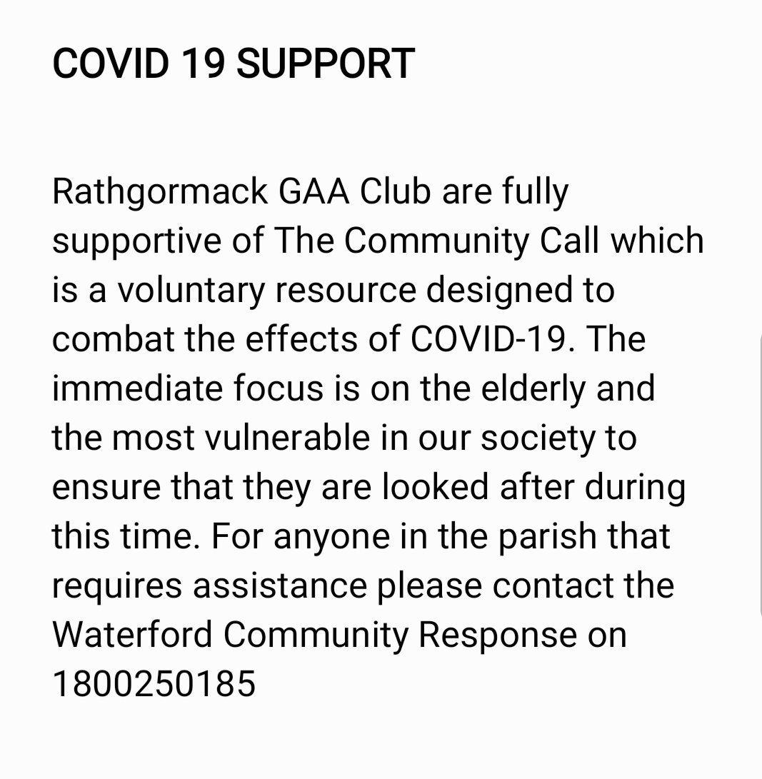 IMPORTANT COVID 
-19 UPDATE

Please RT to spread the message.
<a href="/BallyBoy1987/">John Kirwan</a> <a href="/flynn_robbie/">Rob Flynn</a> <a href="/C97Murray/">Conor Murray</a> <a href="/murray_vinny/">Vinny Murray</a> <a href="/monadih10/">Shane Gough</a> @kenhassett2 <a href="/fitnessfreakHQ/">richard kennedy</a> <a href="/087Murray/">Joe Murray</a> <a href="/gerppower/">Ger Power</a> <a href="/PaulPpower/">Paul Power</a> <a href="/drohan_pault/">Paul Drohan</a> <a href="/jasonc6320/">jason curry</a> <a href="/JasonGleeson2/">Jason Gleeson</a> <a href="/billypower814/">billy power</a> <a href="/stephencurry89/">Stephen Curry</a> <a href="/FlynnPhysio/">Stephen Flynn Physio</a>