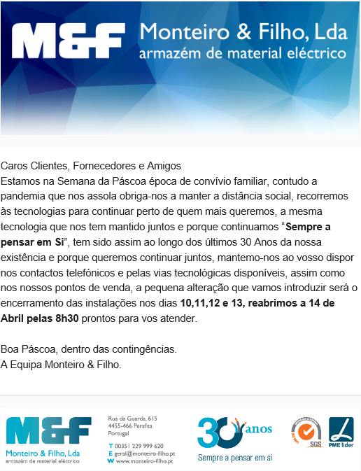 monteiroefilho's tweet photo. Período da Páscoa

#30anos #SempreaPensarEmSi #MonteiroeFilho #Newsletter #Pascoa2020 #BoaPascoa
#RuaDaGuadra #Perafita #RuaSacaduraCabral #LeçadaPalmeira #Matosinhos https://t.co/bZYqklG6IZ