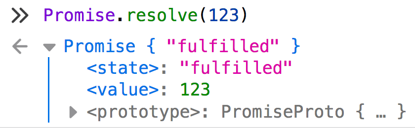 In fact, the ECMAScript spec says the values of [[PromiseState]] can only be "pending", "fulfilled", or "rejected".  https://www.ecma-international.org/ecma-262/10.0/index.html#table-59Well done to Firefox for getting this right! Here's the issue for V8  https://bugs.chromium.org/p/v8/issues/detail?id=6751.