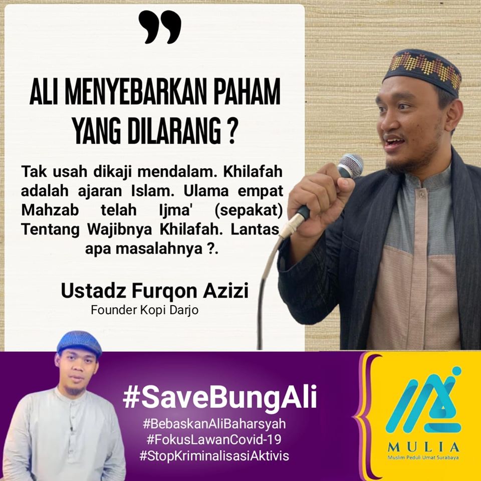Syaiful_Klax's tweet photo. gunakan hati dan pikiran secara jernih. gsunakan kekuaaan untuk memberikan pengayoman bukan untuk mengkriminalisasi ajaran islam.

#AliBaharsyah
#BebaskanAliSekarang
#HentikanKriminalisasi
#HentikanKedzalimanRezim
#KembaliKepadaIslam
#MuslimMenolakKedzaliman https://t.co/5qpOaPQFVY
