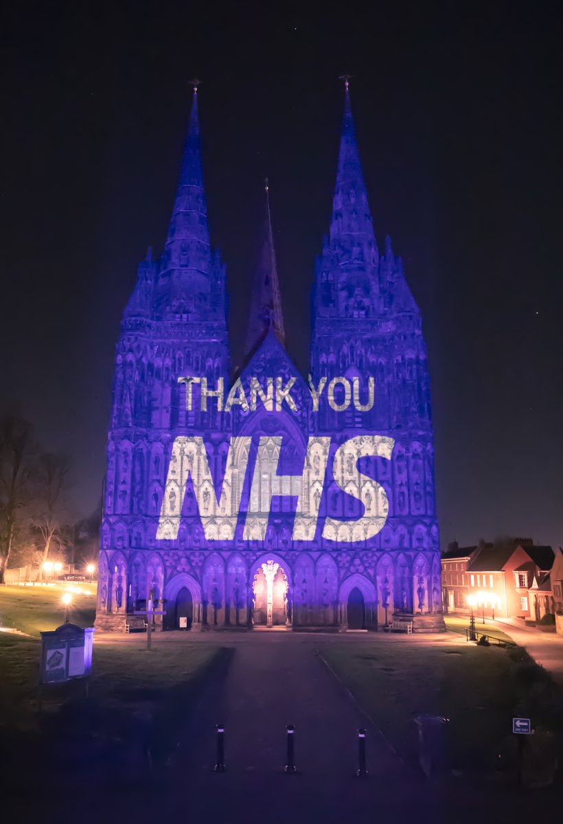 Here is our massive ‘Thank you’ to all the NHS Key workers, carers and support staff who continue to work tirelessly through the Coronavirus pandemic. #clapforourcarers #thankyouNHS

Projections created by <a href="/luxmuralis/">luxmuralis</a> artwork by <a href="/pwalkersculptor/">Peter Walker</a>

<a href="/VisitLichfield/">Visit Lichfield</a> <a href="/EnjoyStaffs/">Visit Staffordshire</a>