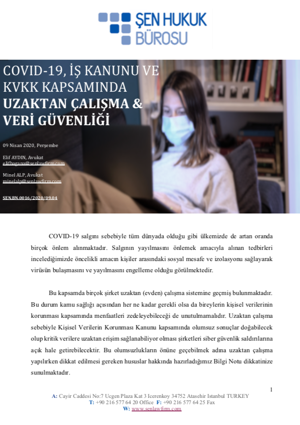 SenLawFirm's tweet photo. Covid-19, İş Kanunu ve KVKK Kapsamında uzaktan çalışma yapılırken dikkat edilmesi gereken hususlar hakkında yol gösterici nitelikteki Bilgi Notumuza aşağıdaki linkten ulaşabilirsiniz.

https://t.co/98lfWfJILN

#kvkk #salgın #covid19 #iskanunu #law #hukuk #EvdeKal #HomeOffice https://t.co/wAeXNcb0L0