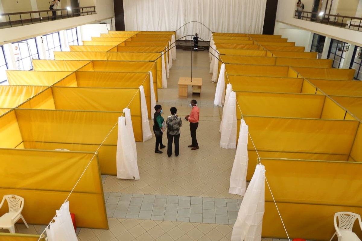 MisterAlbie's tweet photo. As part of measures to enhance the capacity of dealing with a surge of patients, Aga Khan Hospital has finalized the setting up of a 100 bed #covid19kenya field hospital. 110 beds have been set up and other 60 in progress. https://t.co/qCp68gO7HN