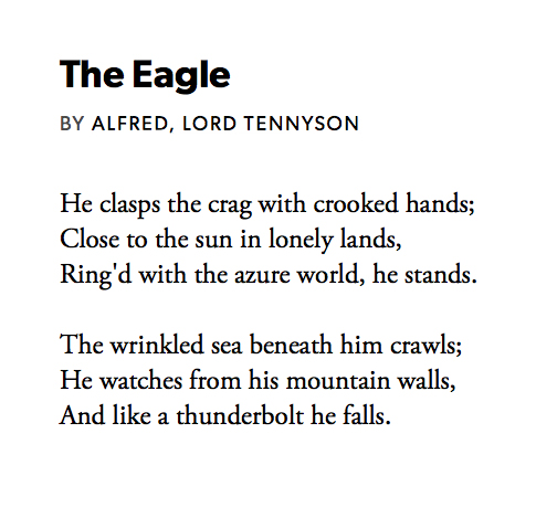 71 The Eagle by Alfred, Lord Tennyson, read by Timothy West #PandemicPoems  https://soundcloud.com/user-115260978/71-the-eagle-by-alfred-lord-tennyson-read-by-timothy-west