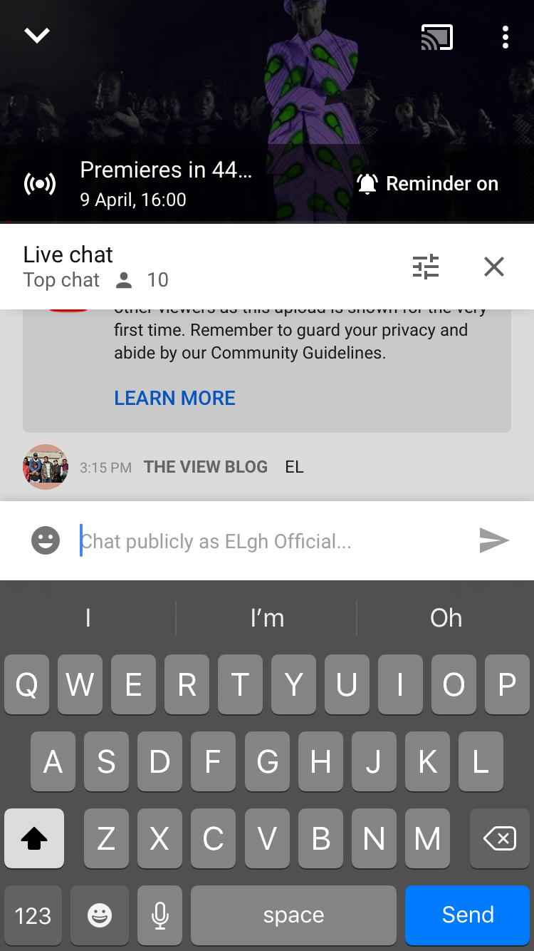 Live chat on youtube