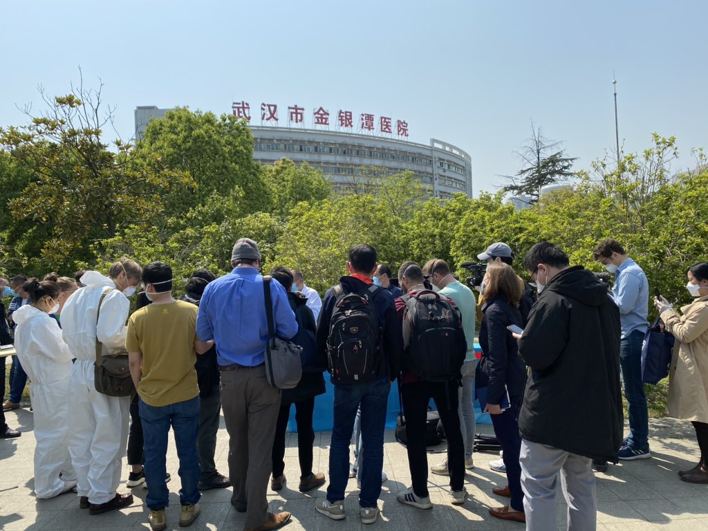 Social distancing at press conferences do tend to work better if you have actual chairs to mark the spot, rather than having people jostle. Also might be good idea not to have it under the midday sun.