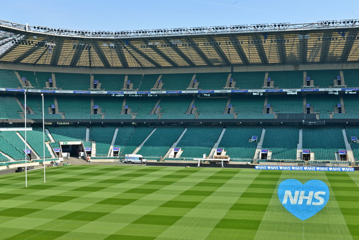 EnglandRugby's tweet image. Thank you @NHSuk 👏👏👏

The @Twickenhamstad turf has been marked with a message of appreciation for those on the front line dealing with the Coronavirus. 

#ClapForOurCarers 

More: bit.ly/3c5BR4G
📸@mega_pics_sell