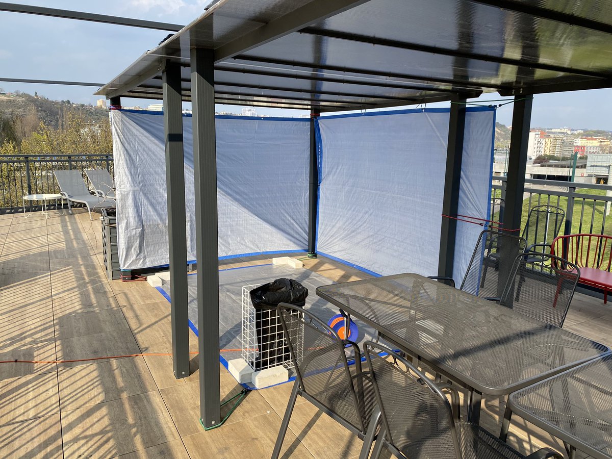 Barber 💈 shops are closed in Czechia but we have two people with experience in our 500 ppl strong team 💪 So we just made an inhouse one outside our factory ☺️