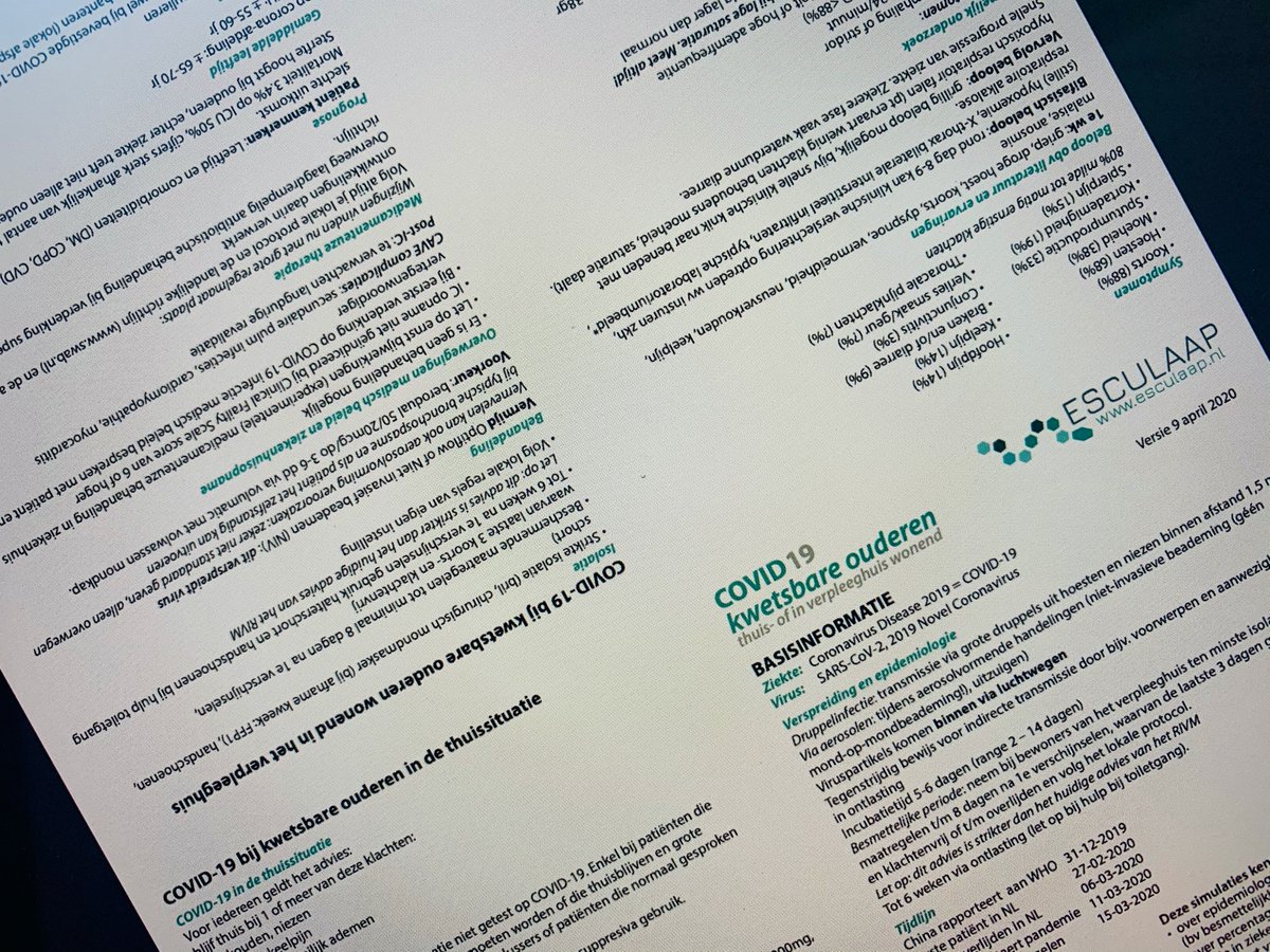 Dankzij de SO's en HA van My-doc is het zakkaartje COVID-19 aangepast voor kwetsbare ouderen in het verpleeghuis en de thuissituatie.

Met dank aan <a href="/verenso/">Verenso</a> voor het meelezen, zodat we samen een eenduidig advies kunnen uitdragen.
esculaap.nl/zakkaartje/cov…