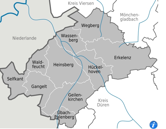 7/n The reason why  #Gangelt was chosen for this study is because it is in Heinsberg district ( https://en.wikipedia.org/wiki/Heinsberg_(district)), which was the site of the first big  #COVID19 cluster in Germany ( https://en.wikipedia.org/wiki/2020_coronavirus_pandemic_in_Germany). You can see how Gangelt fits into  #Heinsberg district below.