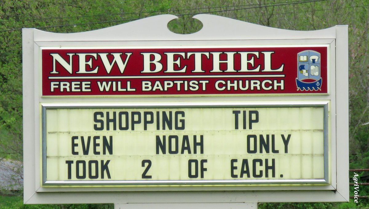 foodsheds's tweet photo. This #ChurchSign applies to so much more than the grocery store! Policy is one of those "so much more" things. #Matthew2540 Be Like Noah, or a flood of greed may be what kills this country! @gadairygirl @CowVetPaul https://t.co/pF4Dqfza7r