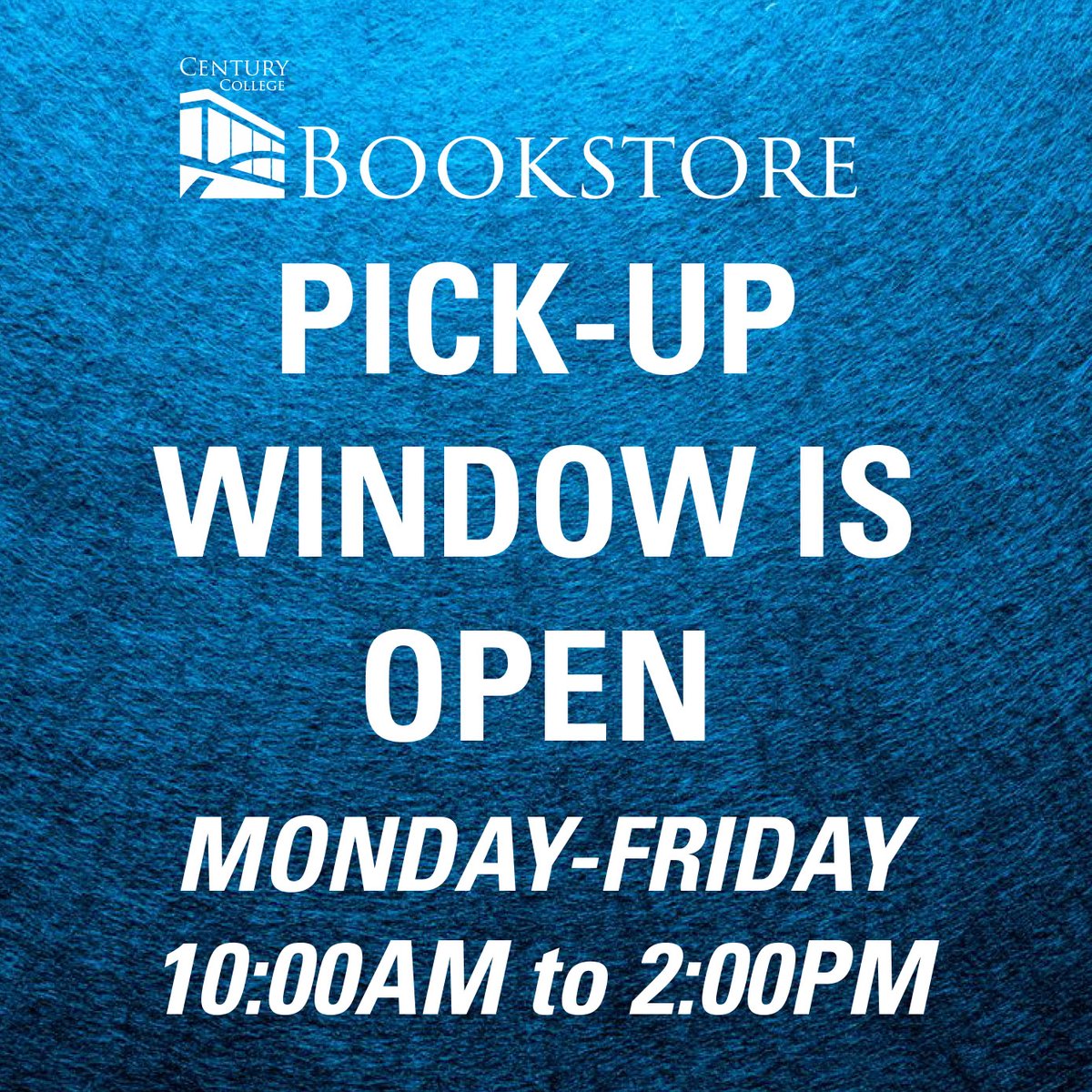 CenturyCollege2's tweet image. We are open(ish)  #pickupwindow #centurycollege #centurycollegebookstore