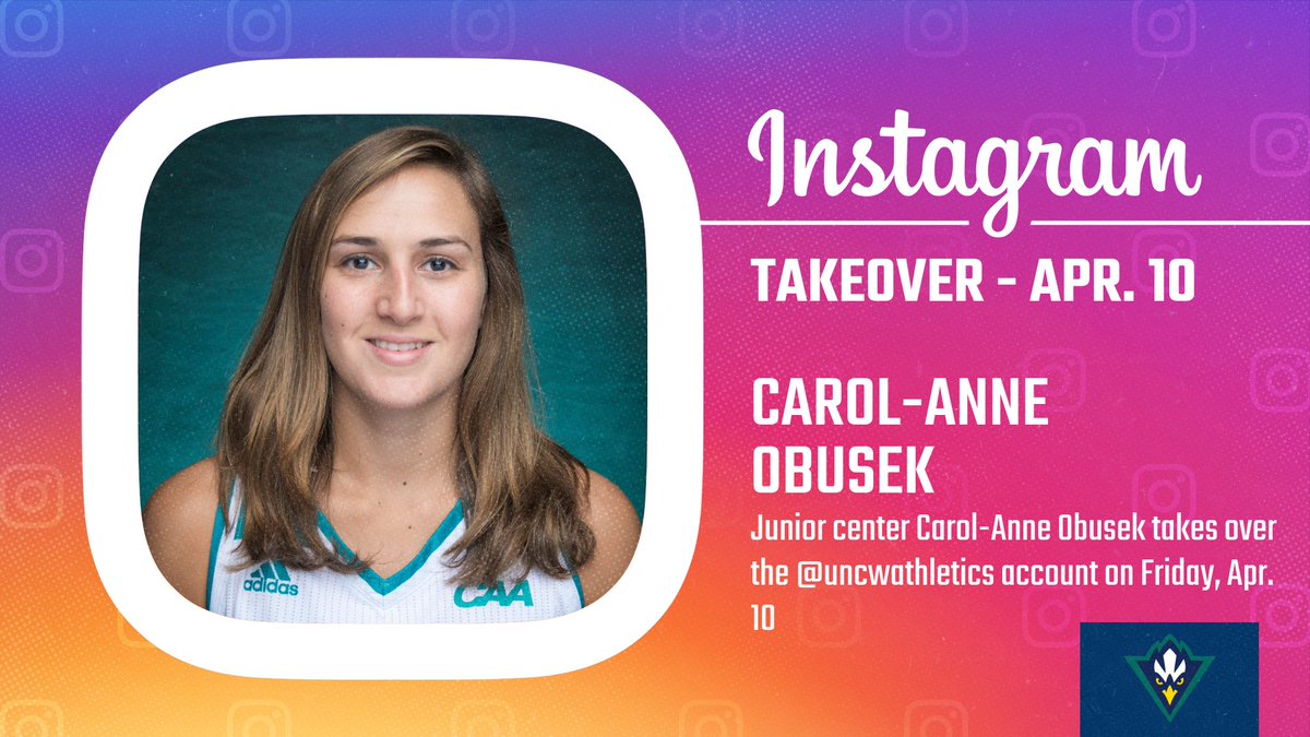 UNCWAthletics's tweet image. We will have another Instagram takeover tomorrow as Carol-Anne Obusek of @UNCWWomensHoops takes the controls of our Instagram account (UNCWAthletics). #HawkYeah