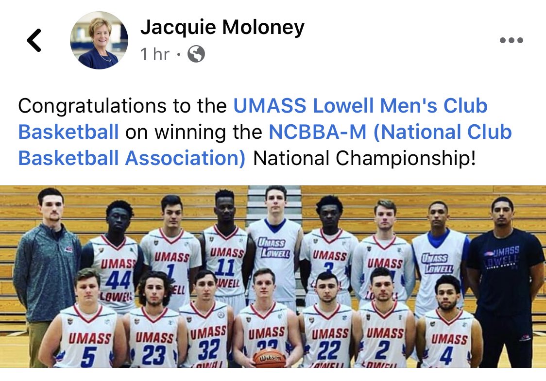 We would like to thank the Chancellor of <a href="/UMassLowell/">UMass Lowell</a> Jacquie Moloney for the kind words on our National Championship victory! We are thrilled and honored to represent UMass Lowell in this way!