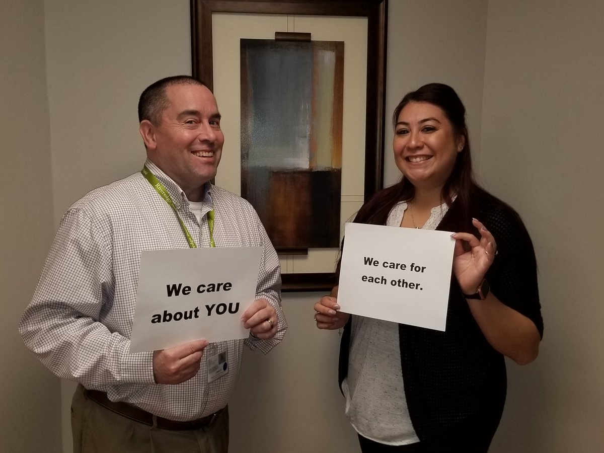 Our Human Resources Department provided ice cream sundaes for #ThumbsUpThursday. While maintaining social distancing guidelines, Joe Rinke, Director of Human Resources and Krystle Borjas, Human Resources Generalist, made sundaes for our staff! #wecareforeachother #wecareforyou