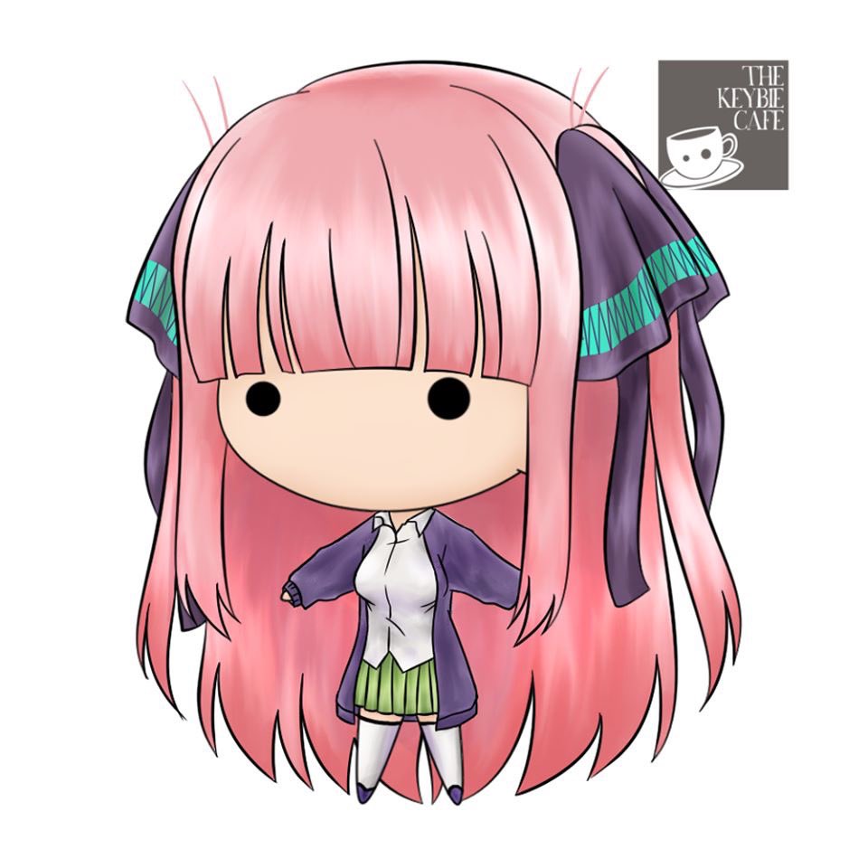 keybiecafe's tweet photo. We won't be able to release new designs in our locations for a while, but that doesn't mean we're not working on them!

Adding the Nakano Quintuplets + Futarou to our collection, totaling 6 new keybies and a sticker sheet <3 https://t.co/nTkQRETEbr