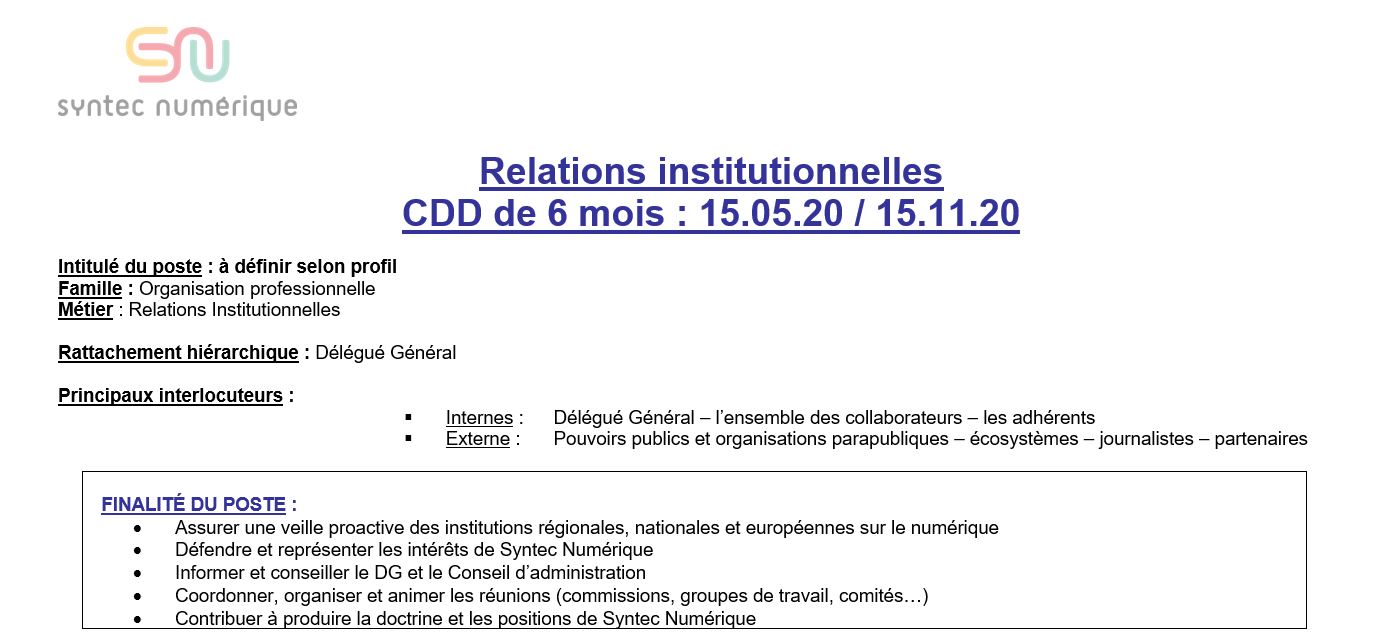 Syntec Numerique On Twitter Jobalert Syntecnumerique
