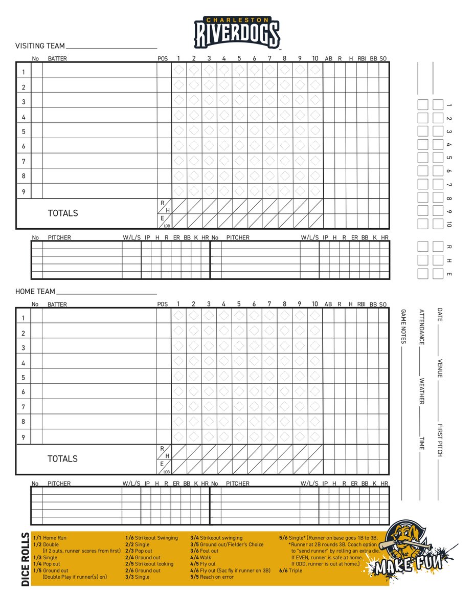 Charleston Riverdogs We Re Going To Try Something Fun With Y All Today Shocker We Know It S The Riverdogs Dice Baseball Opening Day Want To Be In The Lineup Rt