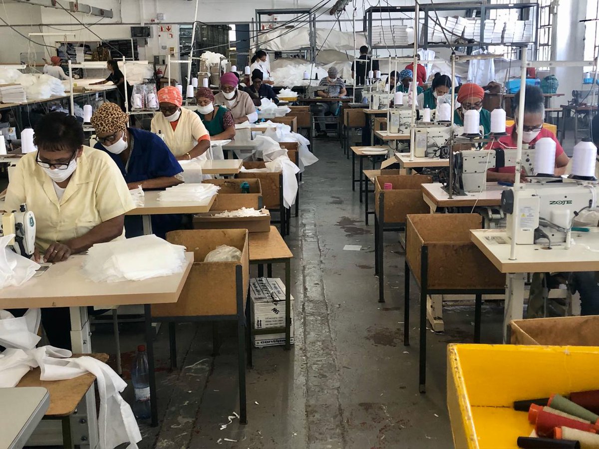 Presidential's Lontana Clothing Factory in Gardens Cape Town is privileged to be helping #flattenthecurve and keeping its talented machinists in jobs throughout the lockdown making much-needed facemasks for South Africa. #LOCKSOUTHAFRICADOWN #StayHomeSaveLives