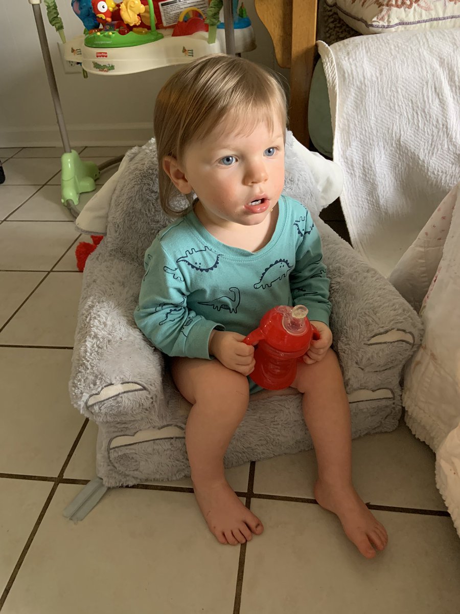 InTheRopesShow's tweet photo. Since I’m not able to work, I watch my son every morning. We’ve been watching pro wrestling, mainly @AEWrestling &amp; I wanted him to see my 2 ALL-TIME favorites wrestle so I put on @IAmJericho vs @KennyOmegamanX #WrestleKingdom12 this is him 10 min in. #ProWrestlingDad https://t.co/zRfocVxswy