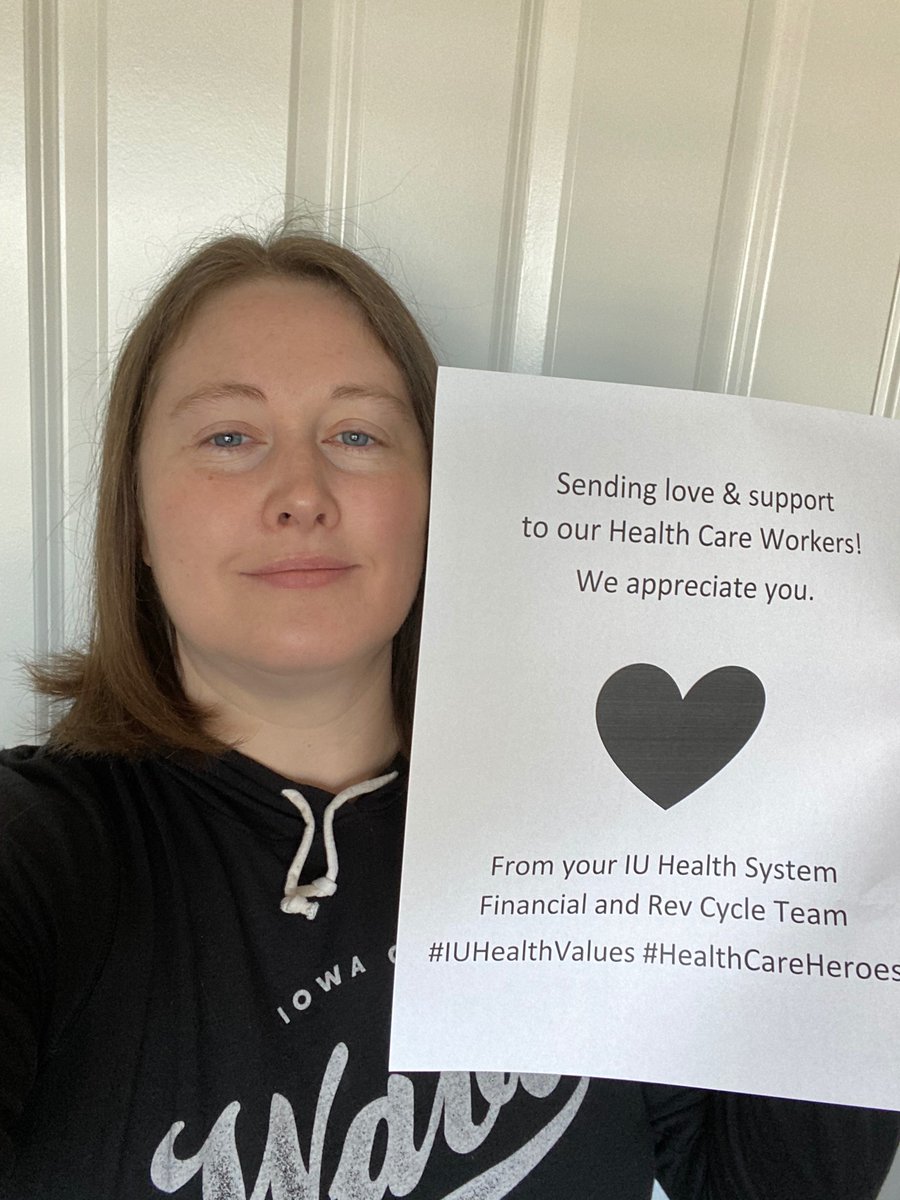 BrendaMast4's tweet photo. Sending love &amp; support to our Health Care Workers! We appreciate you.  From your IU Health System Financial and Rev Cycle Team #IUHealthValues #HealthCareHeroes https://t.co/01XQvcQh6F