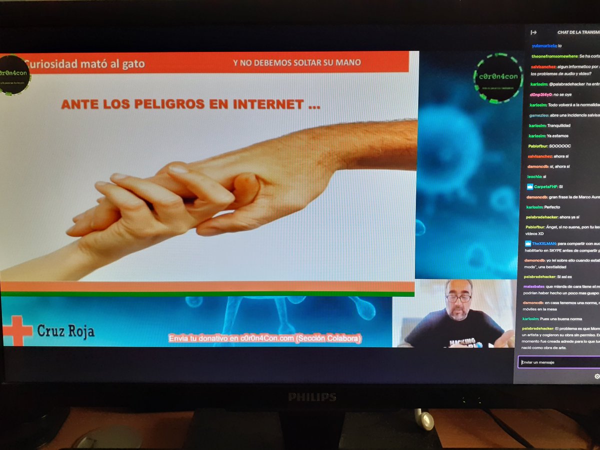 Escuchando a <a href="/_Angelucho_/">Angel</a> en su charla en <a href="/C0r0n4CON/">@C0r0n4CON</a> "La curiosidad mató al gato" los riesgos de las NNTT con los adolescentes y menores. #c0r0n4con