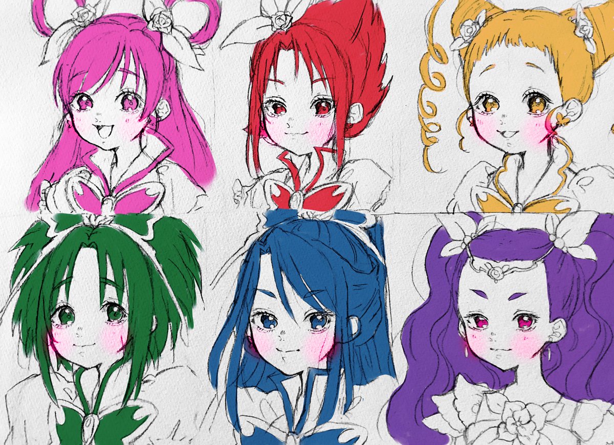 5GOGO描きました〜
下段飽きて手抜き…キュアミント好きやのに失敗した…難しい 