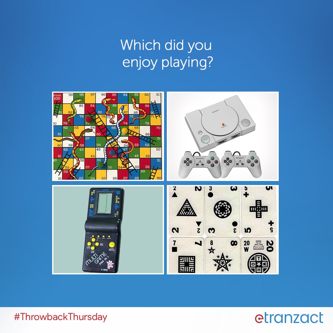 eTranzactPLC's tweet image. Some people just can’t get enough of the fun!Which of these games did you enjoy playing?..#Thursday #Issathrowback#games #playstation#WHOT #snakeandladder#etranzactplc
