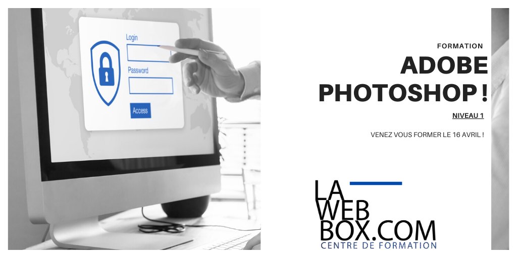 ➡️ J-7 ! Inscrivez-vous à la #formation #photoshop par visioconférence.
👉 Découvrez les informations de cette formation et le reste du planning en cliquant sur le lien ➡️ lawebbox-formation.com #graphisme #lawebbox #grimaud #golfedesainttropez
