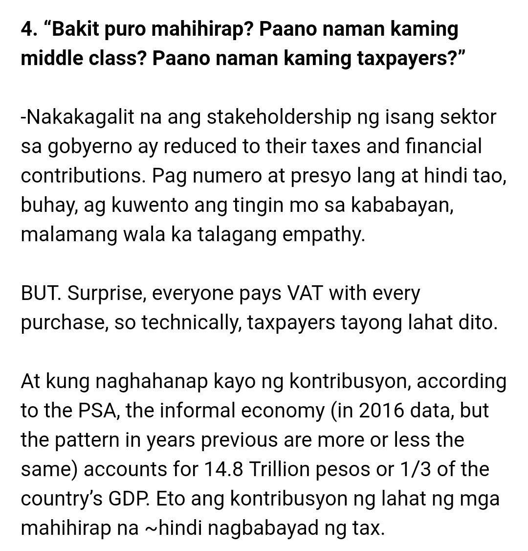 Ah, the "paano naman kaming mga taxpayers" argument. My favorite