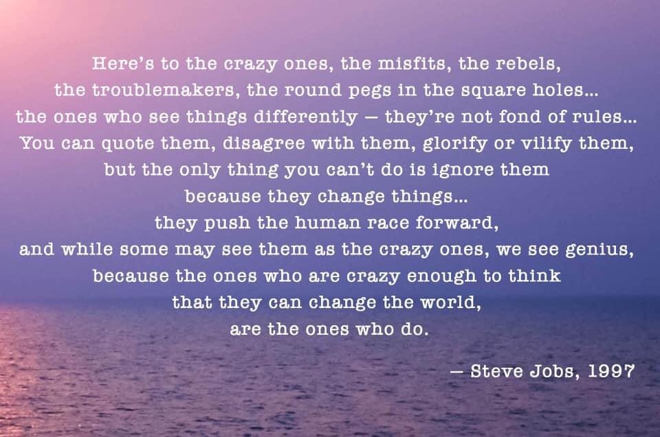 The Neurodiversity Charity ADHD Foundation (@adhdfoundation) on Twitter photo Think differently ! This quote from Steve Jobs - Founder of Apple.
#Neurodiversity .... changes things ☂️
<a href="/EquazenUK/">Equazen UK</a> <a href="/QbtechADHD/">Qbtech</a> <a href="/WitherslackGrp/">Witherslack Group</a> <a href="/NHS_Innovation/">NHSE/I Innovation, Research and Life Sciences Team</a> <a href="/Forbes/">Forbes</a> <a href="/CBItweets/">CBI</a> <a href="/TheWomensOrg/">The Women's Organisation</a> <a href="/Entrepreneur/">Entrepreneur</a> Think differently ! This quote from Steve Jobs - Founder of Apple.
#Neurodiversity .... changes things ☂️
<a href="/EquazenUK/">Equazen UK</a> <a href="/QbtechADHD/">Qbtech</a> <a href="/WitherslackGrp/">Witherslack Group</a> <a href="/NHS_Innovation/">NHSE/I Innovation, Research and Life Sciences Team</a> <a href="/Forbes/">Forbes</a> <a href="/CBItweets/">CBI</a> <a href="/TheWomensOrg/">The Women's Organisation</a> <a href="/Entrepreneur/">Entrepreneur</a>