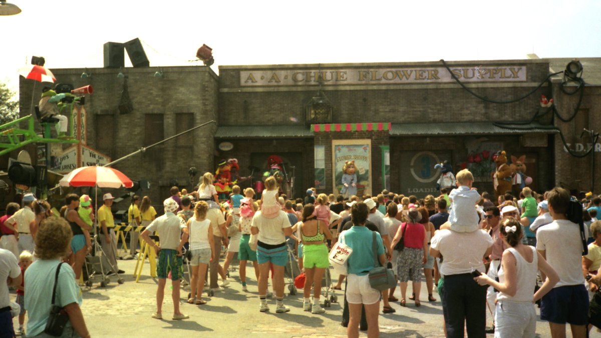 A Muppets outdoor show in approx Sep 1991 at Disney's Hollywood Studios. Note Kermit as director, at left.