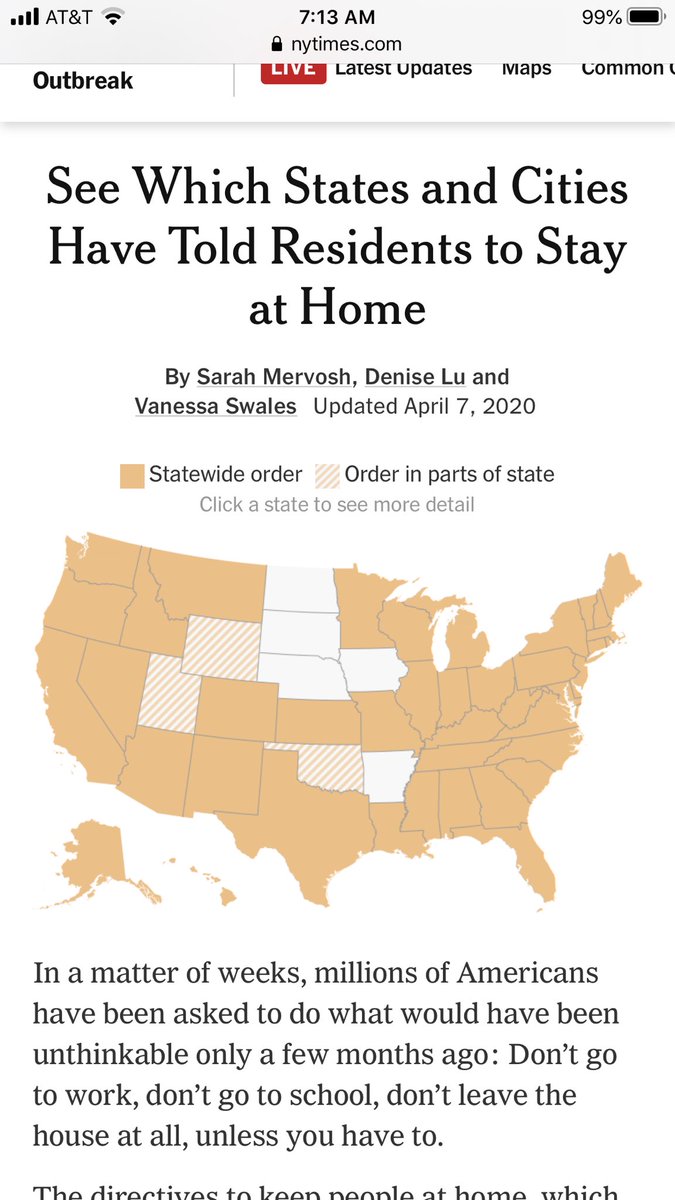 Note: Oklahoma does NOT have a statewide lockdown (though it is encouraging residents to stay home).