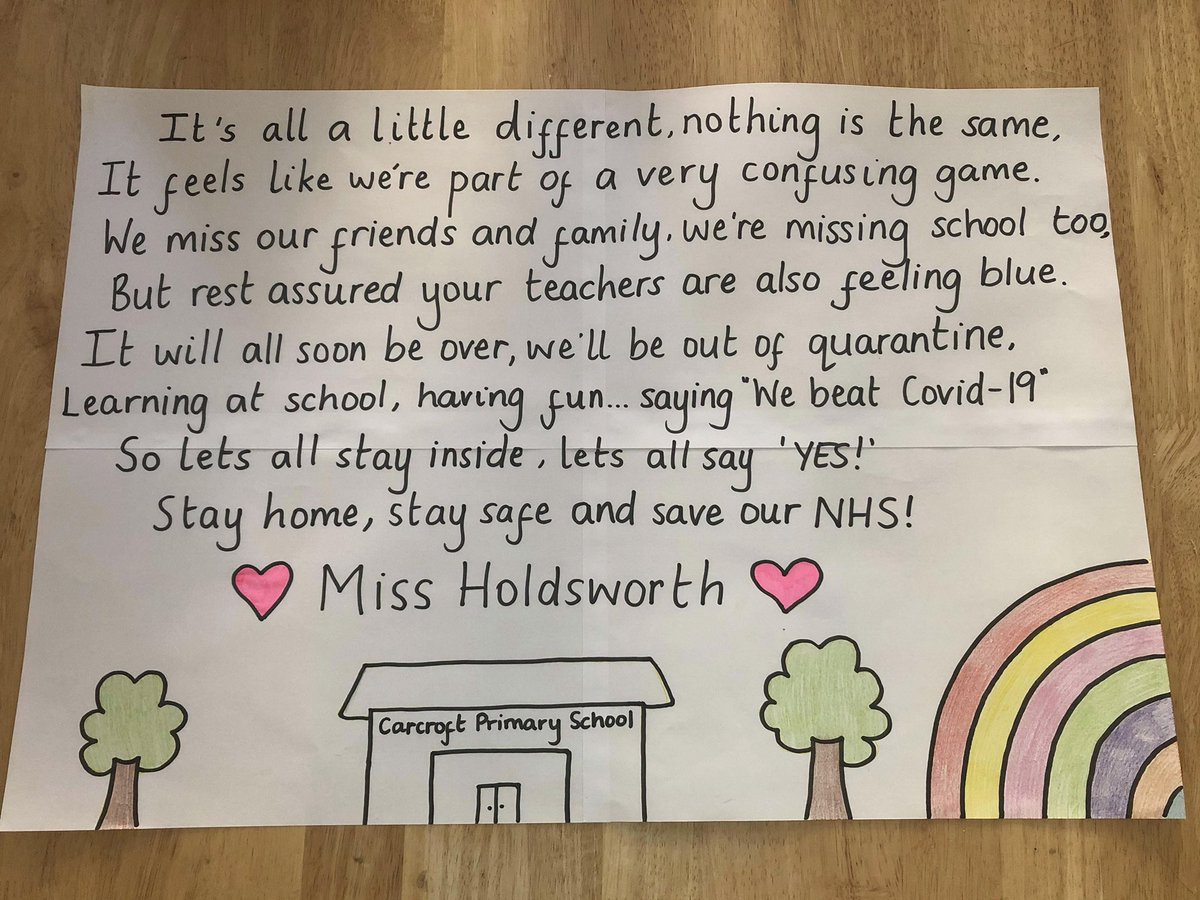 CarcroftSchool's tweet photo. ✏️ “It’s all a little different...” ~ Miss Holdsworth 💓#CarcroftPrimary #Carcroft #Doncaster https://t.co/1NisiX3WY2