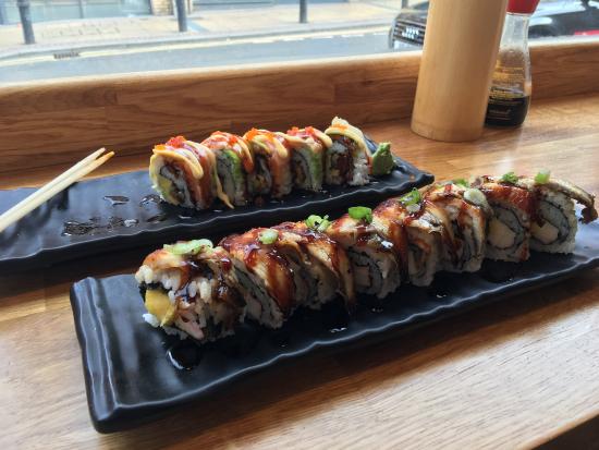 LET'S SUSHI - Sheffieldit sits on a corner near the town hall, it's ever so small inside but god it's perfect6 or 7 takoyaki for £4 and it's some of the best I've had, their menu is smaller than most and when it's busy it's difficult to get a seat but apart from that it's perf