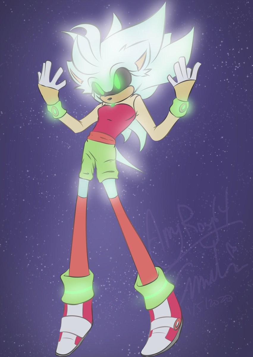 AmyRosy64's tweet photo. My drawing of Aurora Borealis, the super form of @EvayArt 's Sonic OC! E-vay's work played a big part for me when I started art, so this is a little return to my roots!

Thanks for everything you do! <3

#sonic #fanart #aurora #auroraborealis #shadora https://t.co/CWuuz5GZjV